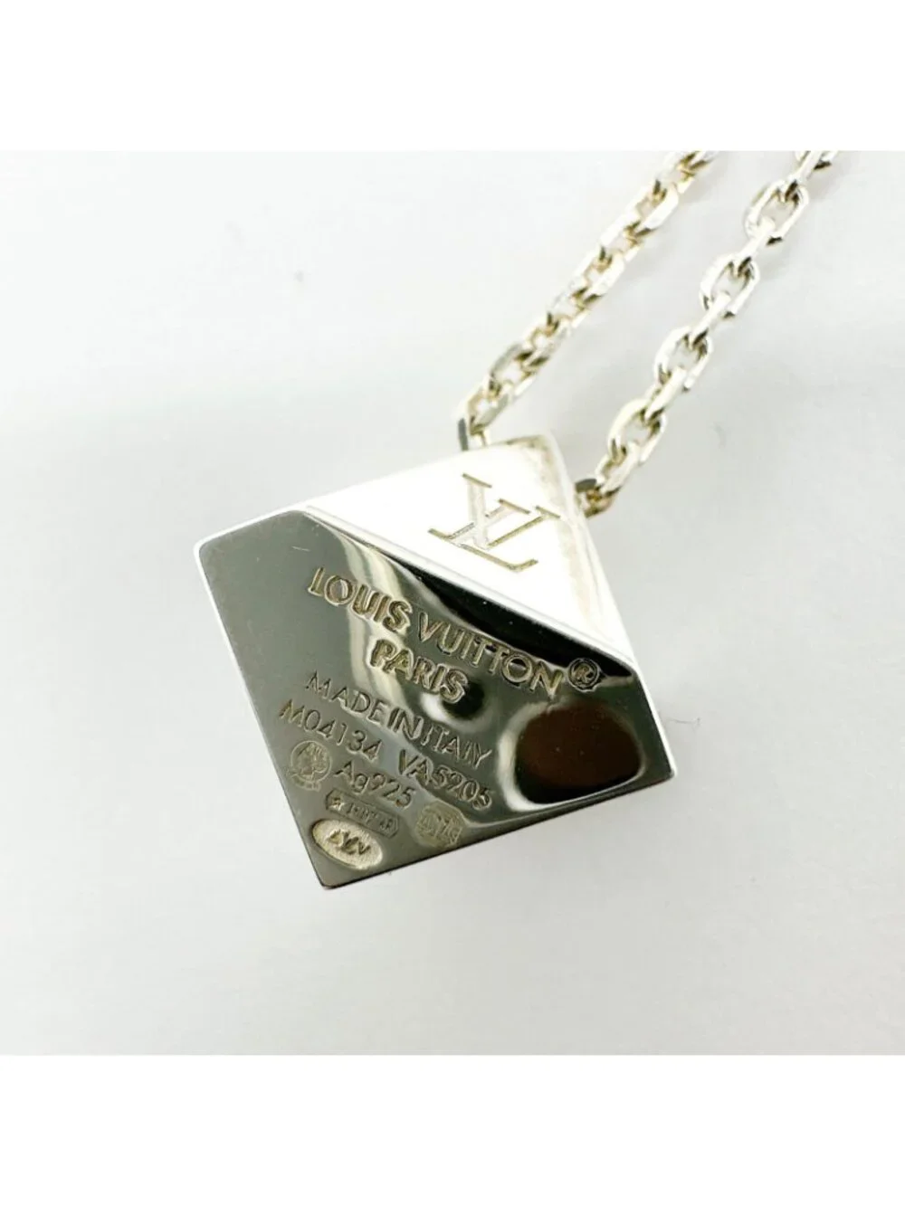 Louis Vuitton Necklace LV Cube Silver